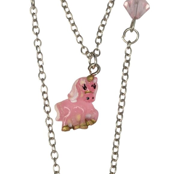 Claires Club Unicorn Jewelry Set Necklace Bracelet Ring Pink Glow in the Dark - Picture 6 of 9